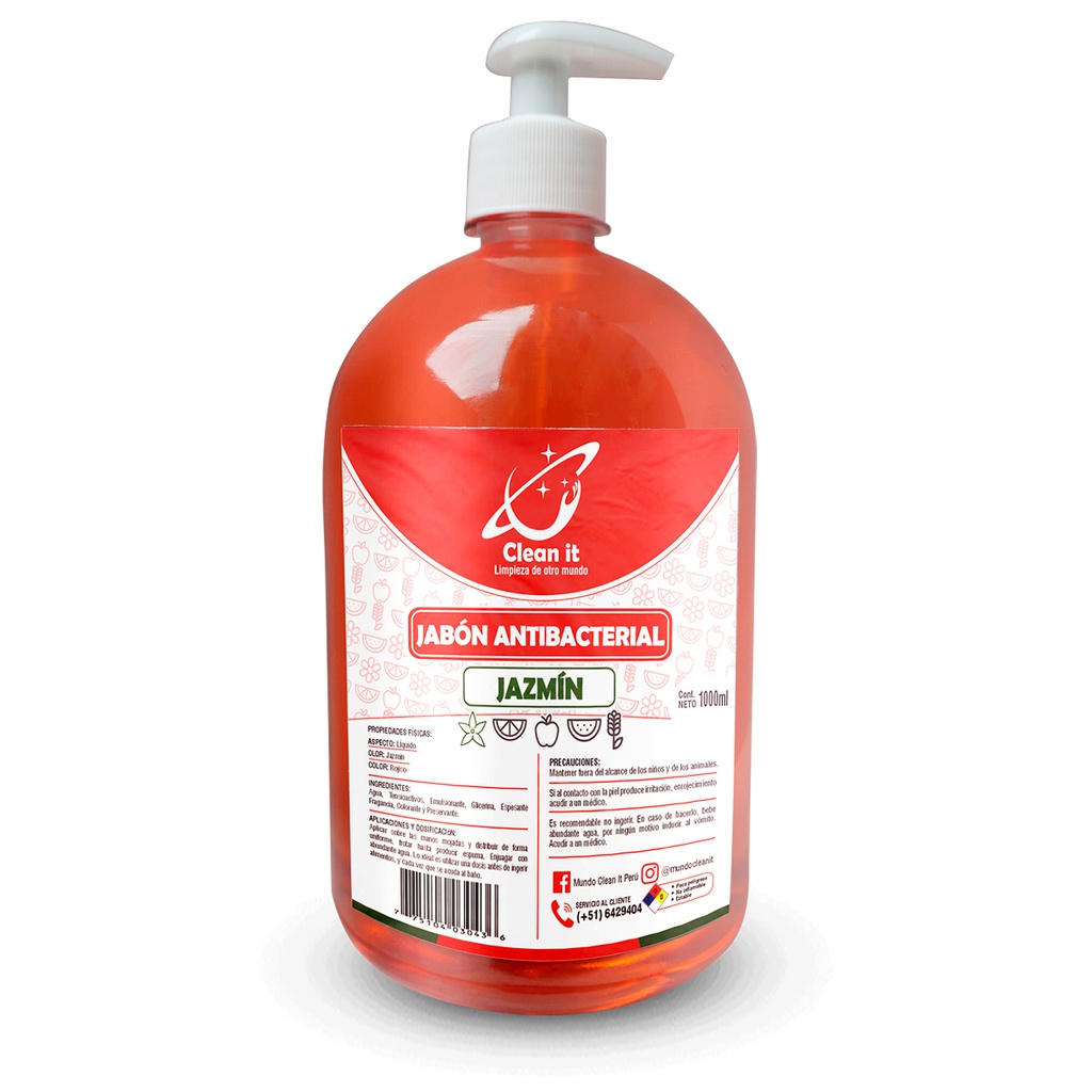 Jabon Liquido Antibacterial - Jazmin - Aval - 1LT